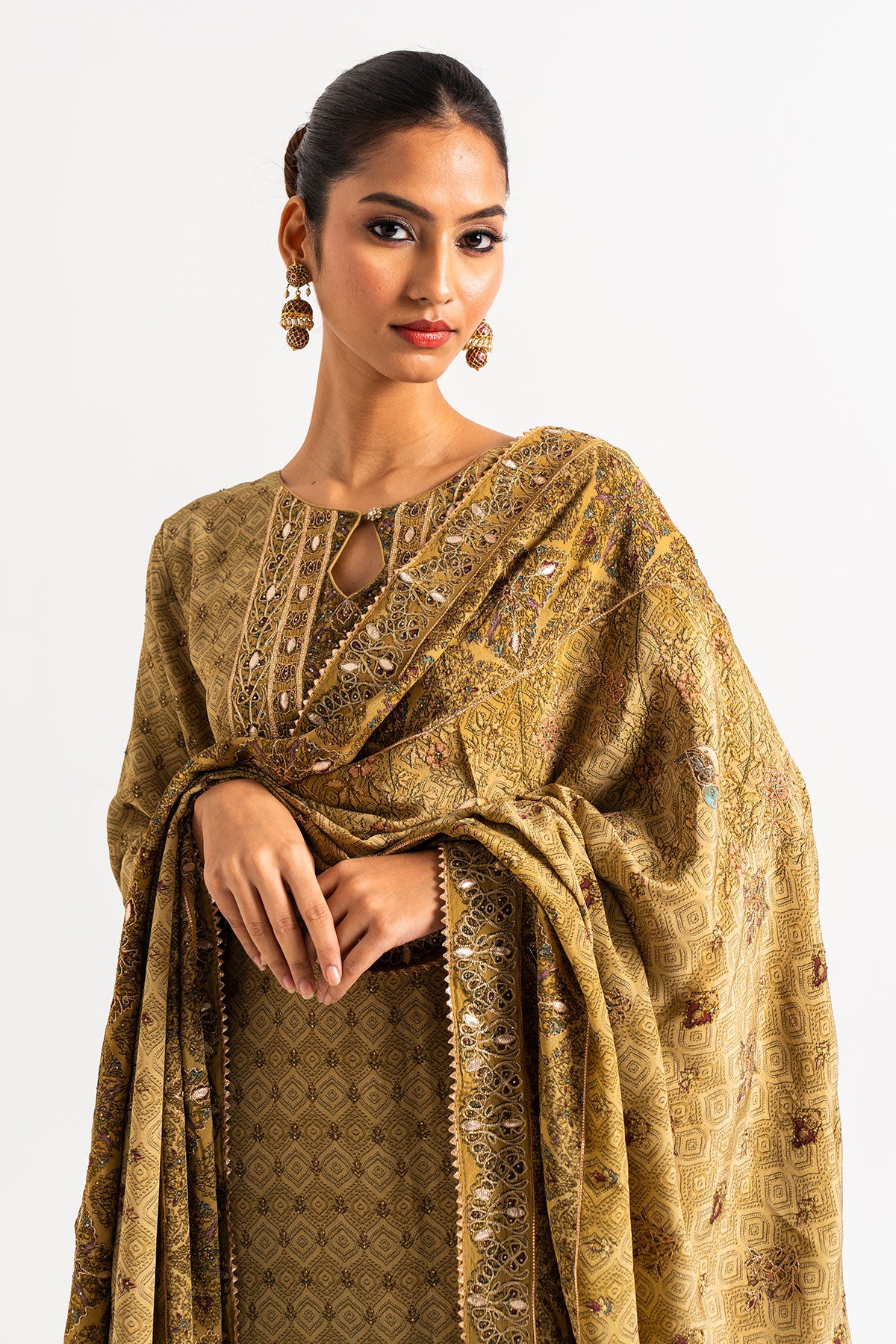 Pista Green Printed Gharara Set