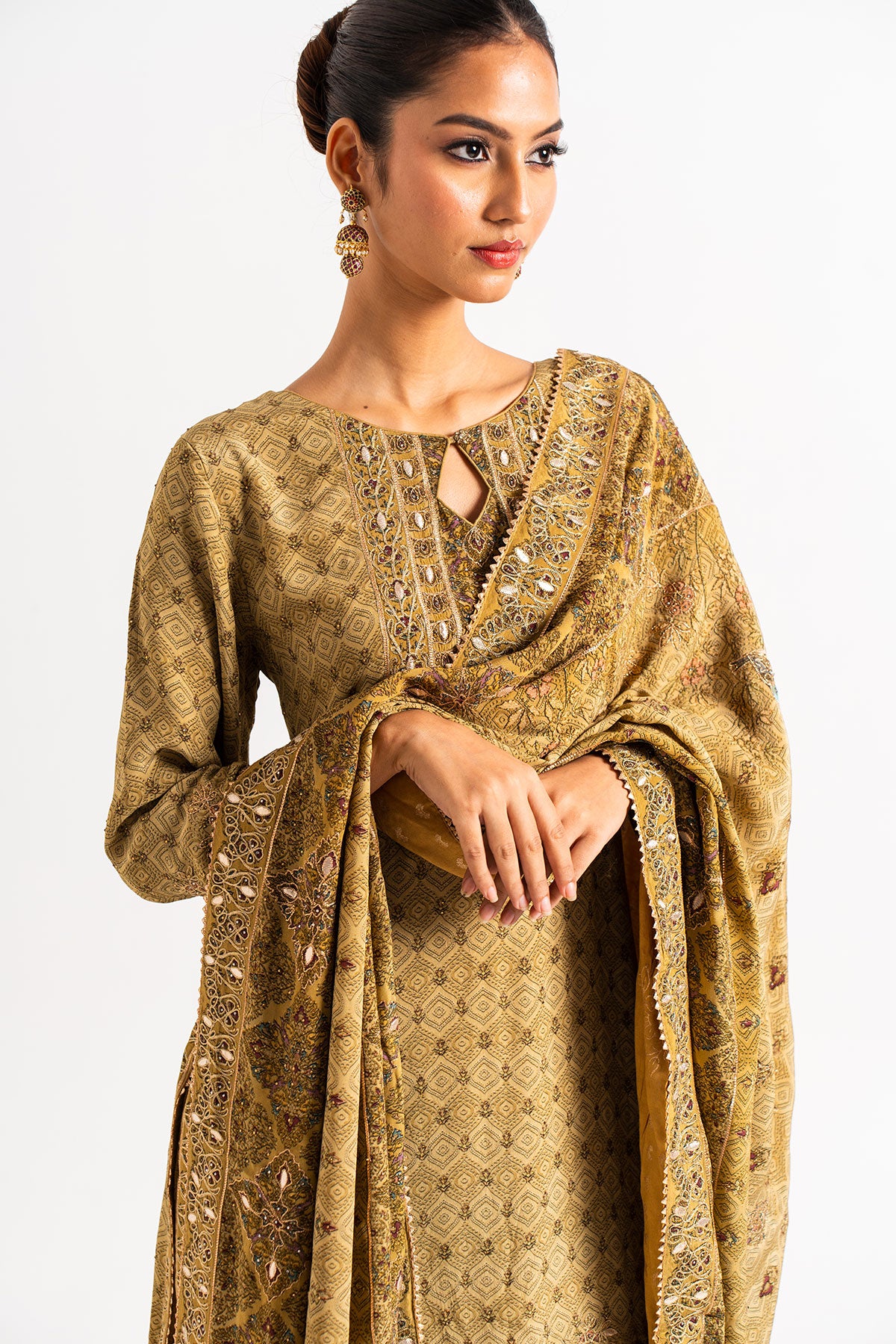 Pista Green Printed Gharara Set