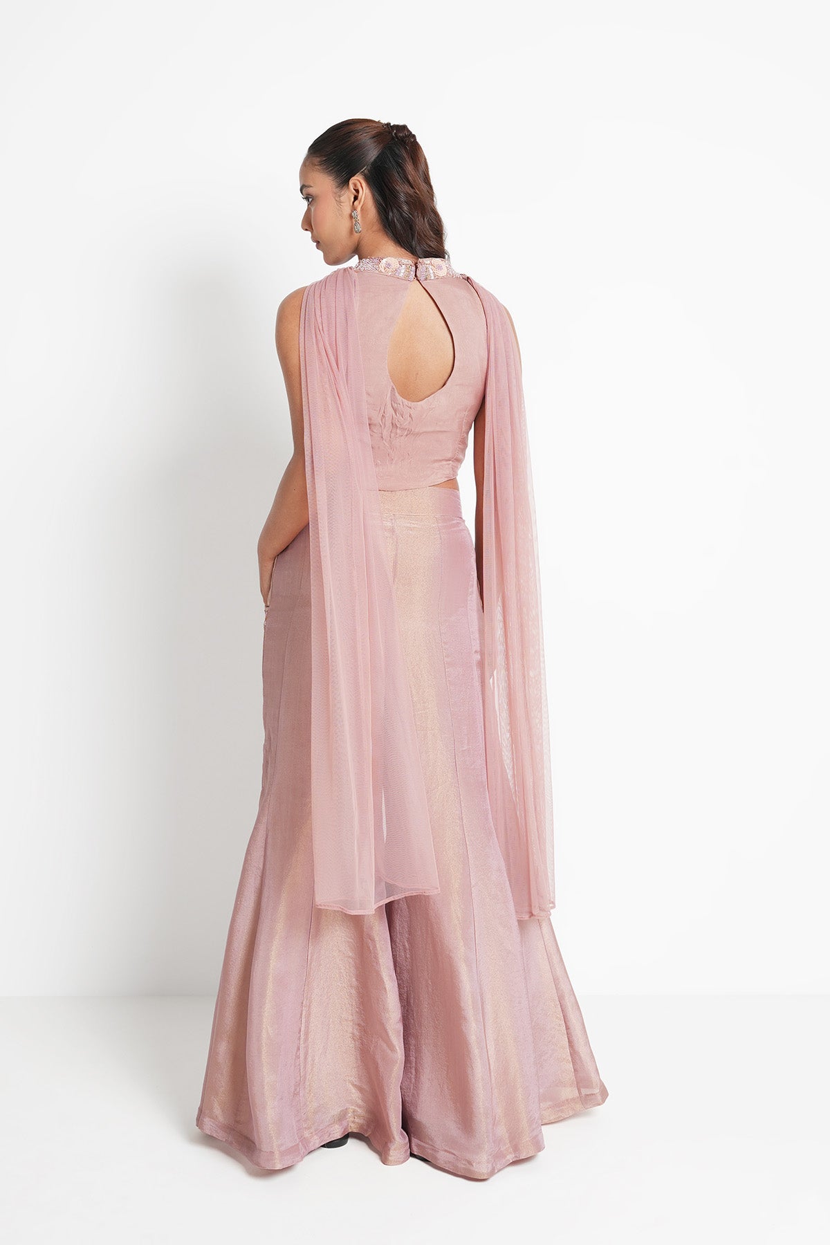 Antique Blush Crop Top and Palazzo with pockets Set