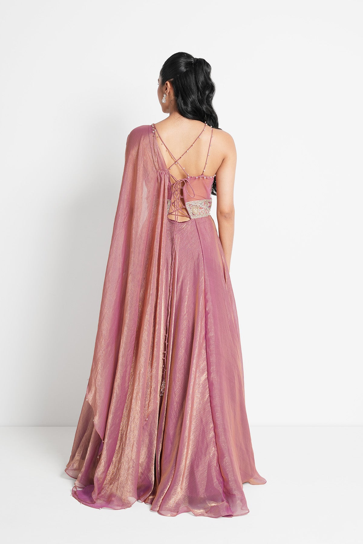 Muted Rose One-piece Gown in Tissue