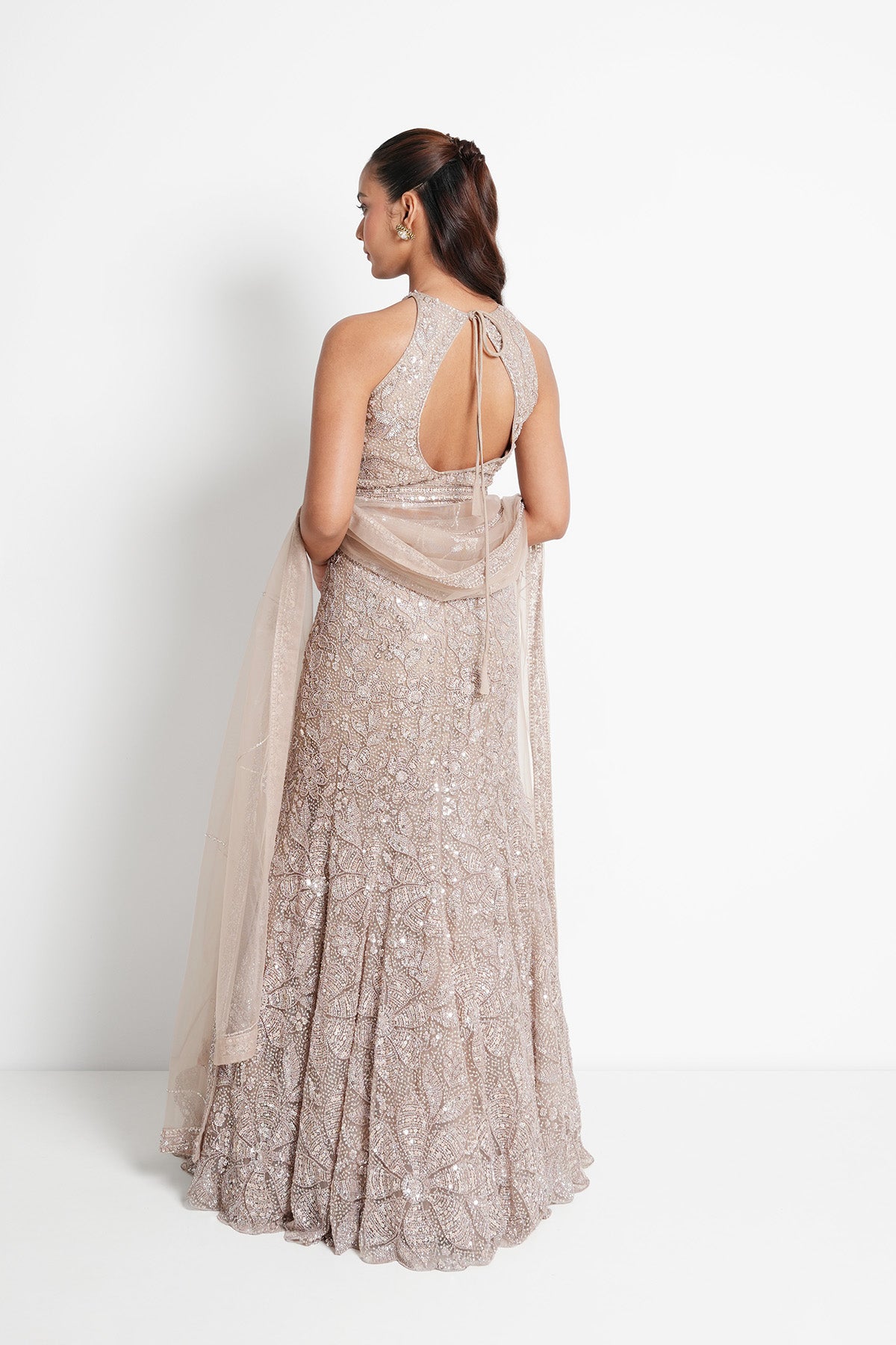 Champagne Beige Fishcut Lehenga Set