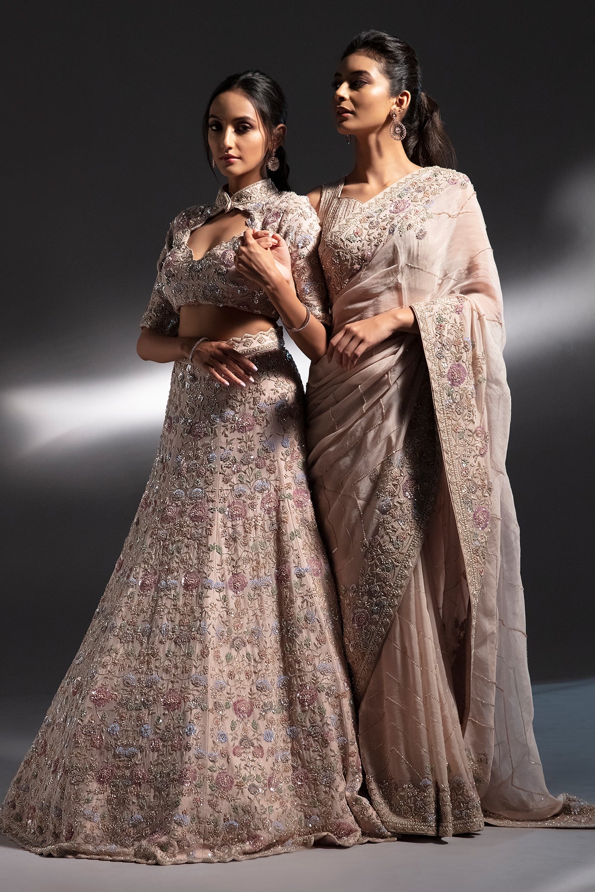 Panihari_Hazelnut Hand Embroidered Saree