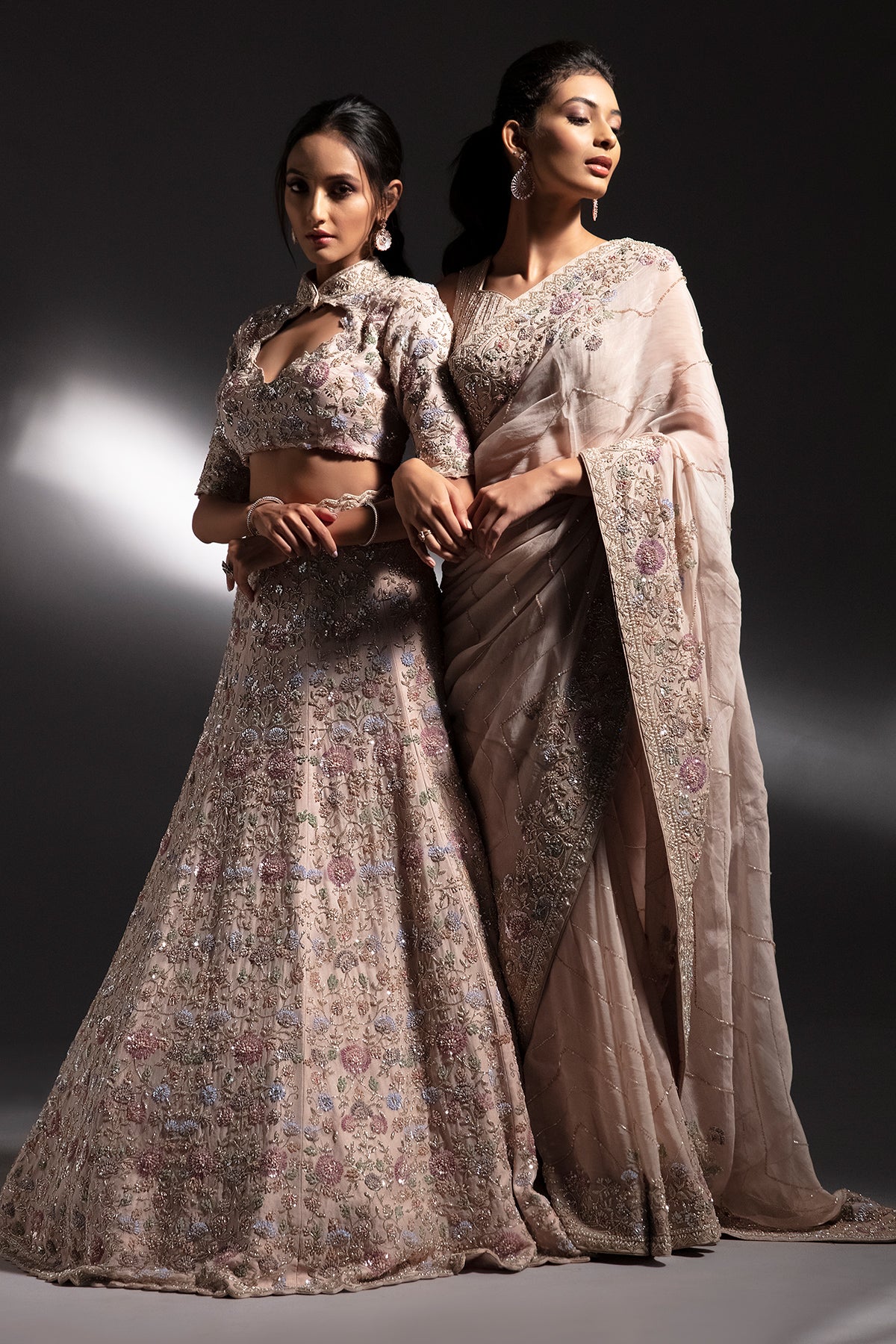 Panihari_Hazelnut Hand-Embroidered Saree